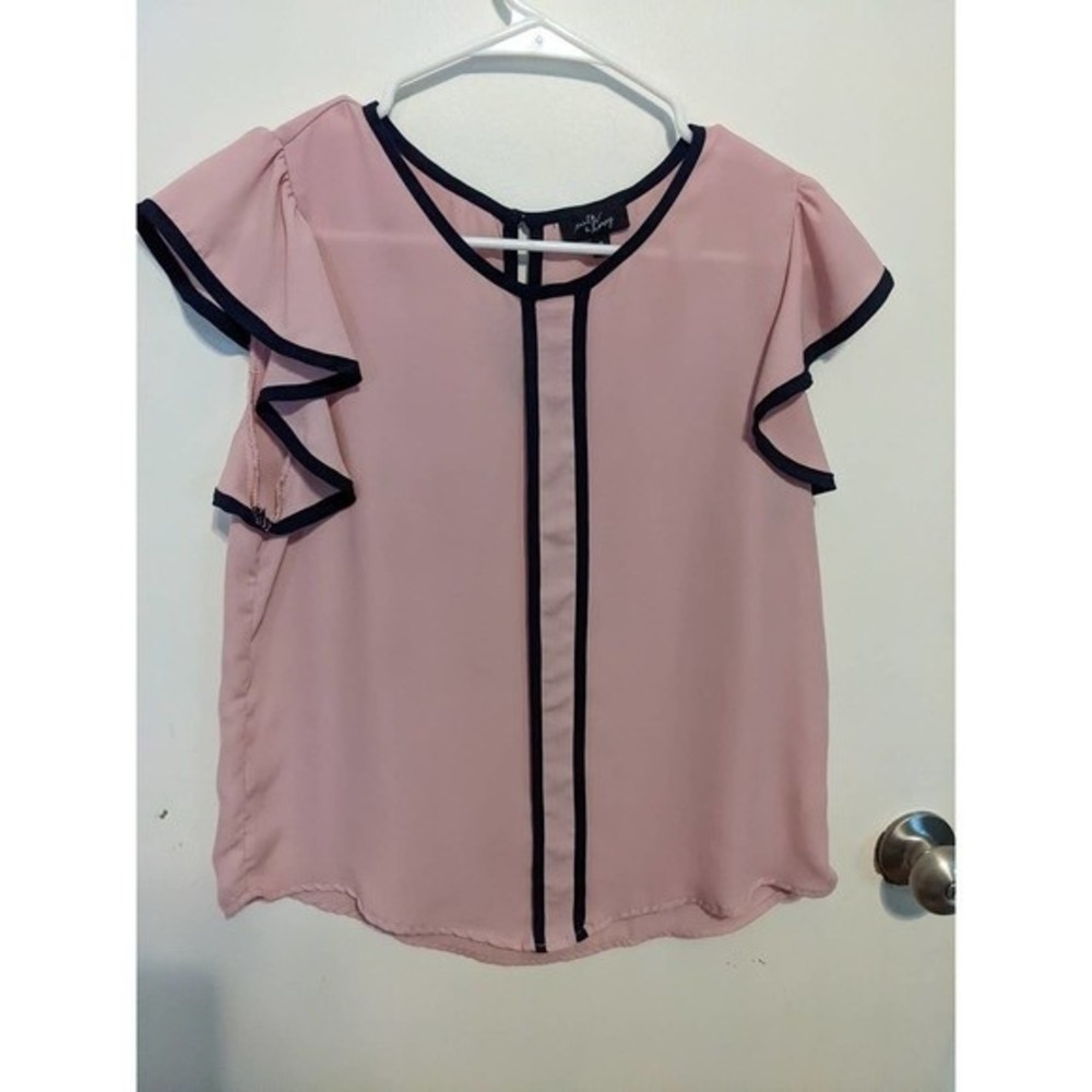 Milk + Honey M Pink and Black Blouse